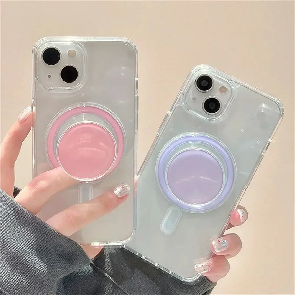 Hot Magnetic Foldable Mobile Phone Grip Holder Socket Pocket Support for Magsafe IPhone Ring Finger Expanding Stand Phone Holder