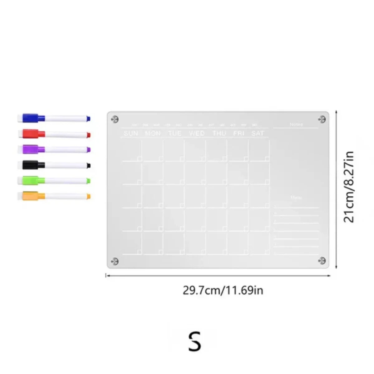 A4 Magnetic Calendar Board with Pens