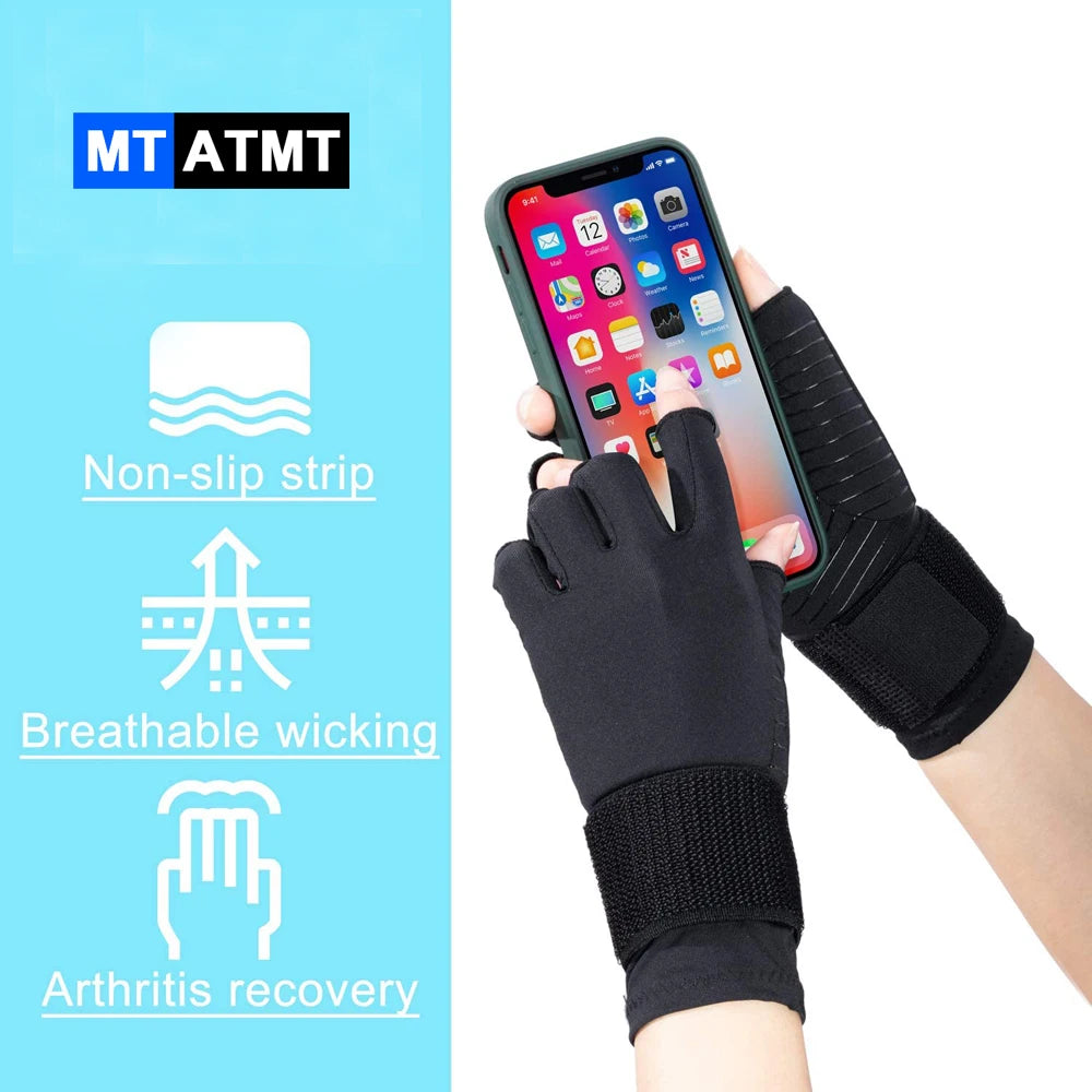 1 Pair Fingerless Compression Arthritis Gloves – Support for Hand Swelling & Joint Stiffness