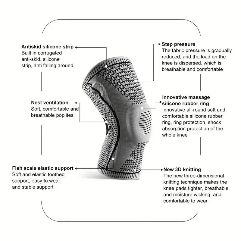 Non-Slip Knee Support Brace with Patella Gel Pad – Compression Sleeve for Joint Protection & Pain Relief