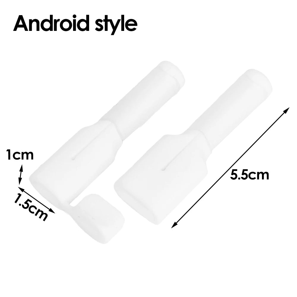 2in1 Data Cable Protector Cover Cute Silicone USB&Type C Charger Cable Saver Universal Mini Anti-Break Mobile Phone Cord Holder