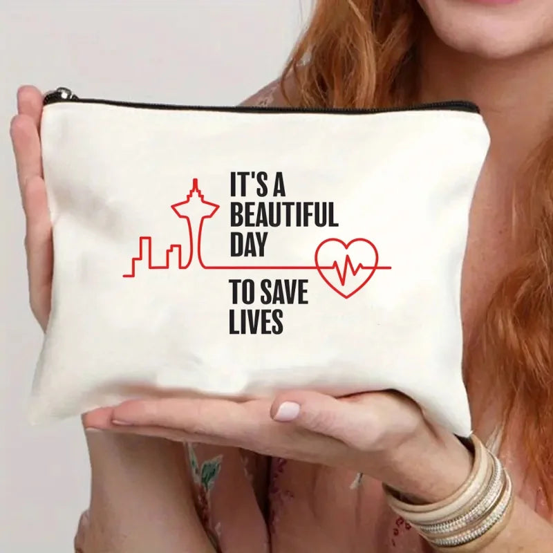 Greys Anatomy Tote Set - Women's You're My Person Heart Shoulder Bag with Easy Access & Matching Clutch Pouch Gift for Nurse