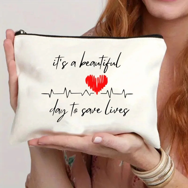 Greys Anatomy Tote Set - Women's You're My Person Heart Shoulder Bag with Easy Access & Matching Clutch Pouch Gift for Nurse