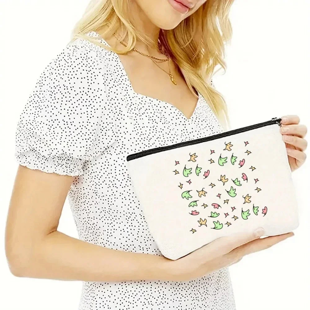 2pcs/set Ladies Handbag Cosmetic Bag Show Heartstopper Canvas Fashion Shoulder Bag Eco Large Capacity Shopping Bag Purse