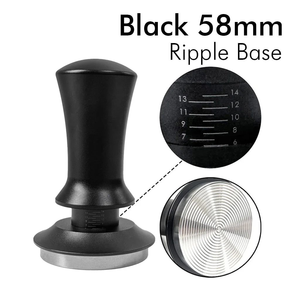 Coffee Tamper 58mm 54mm 51mm Ripple Base Leveling Constant Pressure Calibrated Spring Loaded Barista Tools Espresso Accessories