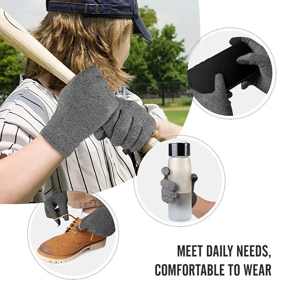 1 Pair Full Finger Arthritis Compression Gloves – Gentle Support for Hand Pain, Swelling & Stiffness