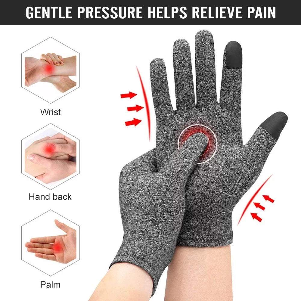 1 Pair Full Finger Arthritis Compression Gloves – Gentle Support for Hand Pain, Swelling & Stiffness