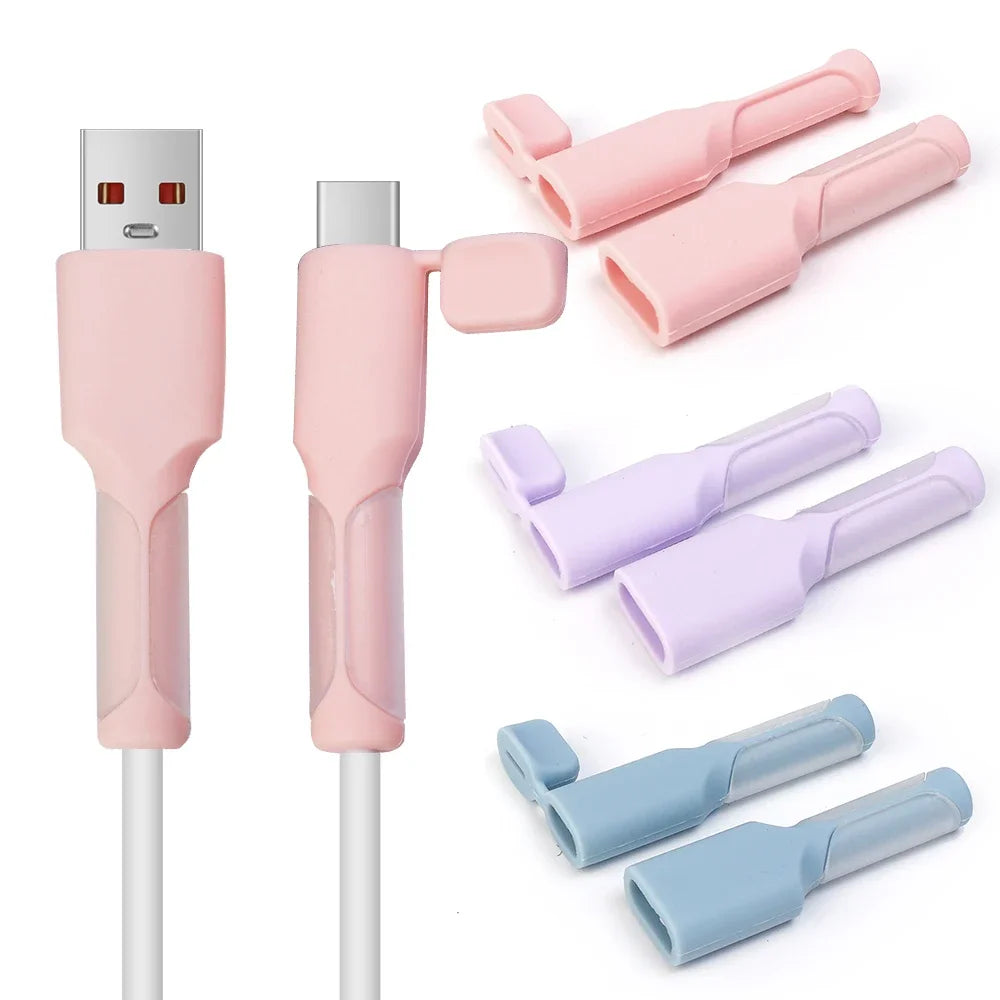 6-1PCS Charger Cable Protective Cap for Android Micro USB Type C Dustproof Cable Protector Cord Saver Data Line Silicone Cover