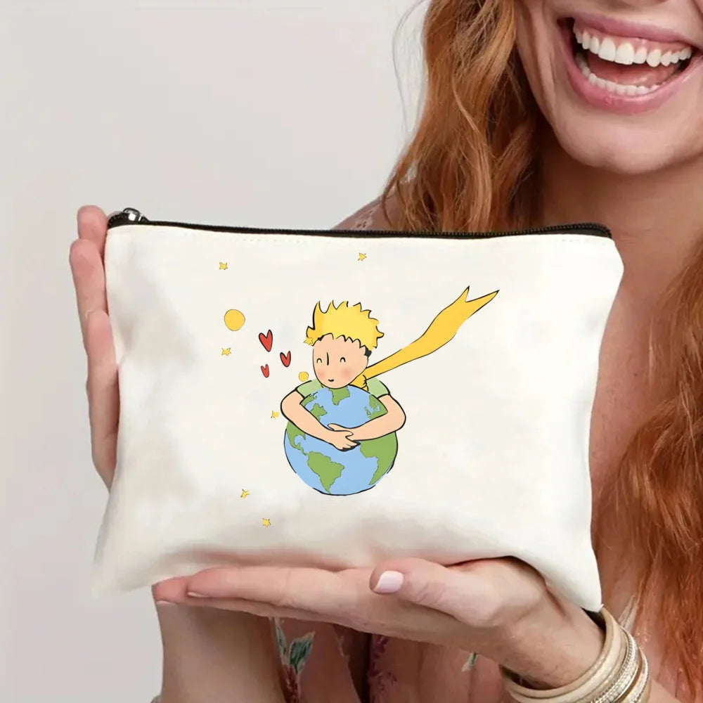 Little Prince Earth Space Y2K Art Harajuku Tote Set - Women's Spacious Shoulder Bag with Easy Access & Matching Clutch Pouch