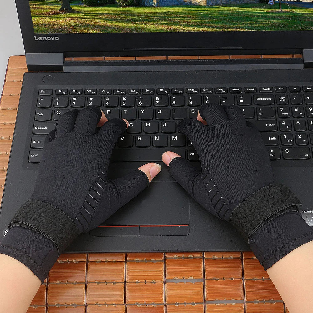 1 Pair Fingerless Compression Arthritis Gloves – Support for Hand Swelling & Joint Stiffness