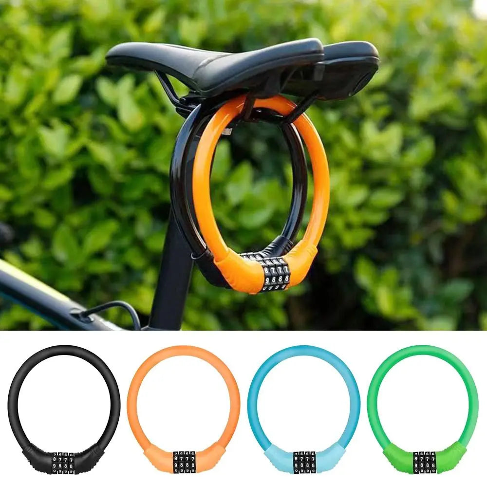 2 Pack Bicycle Safety Lock Helmet Lock Password Rope Steel Wire Lock Mountain Bike Backpack Lock Portable Combination