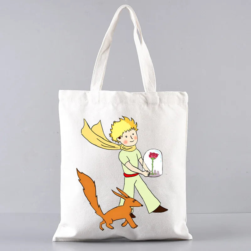 Little Prince Earth Space Y2K Art Harajuku Tote Set - Women's Spacious Shoulder Bag with Easy Access & Matching Clutch Pouch