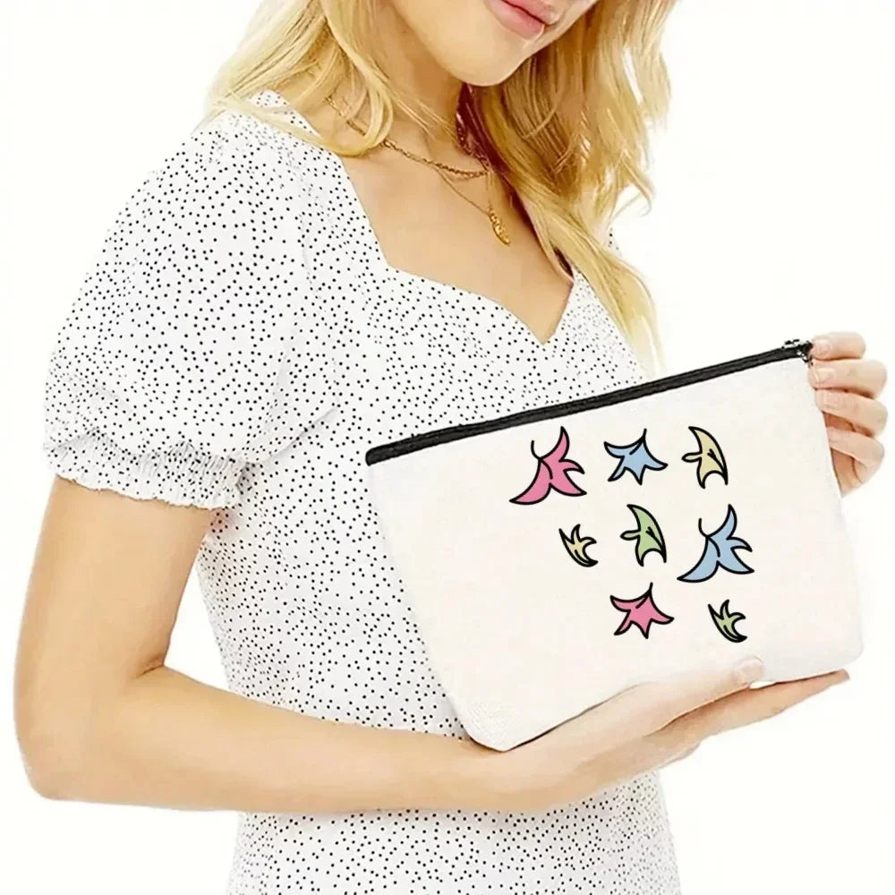 2pcs/set Ladies Handbag Cosmetic Bag Show Heartstopper Canvas Fashion Shoulder Bag Eco Large Capacity Shopping Bag Purse
