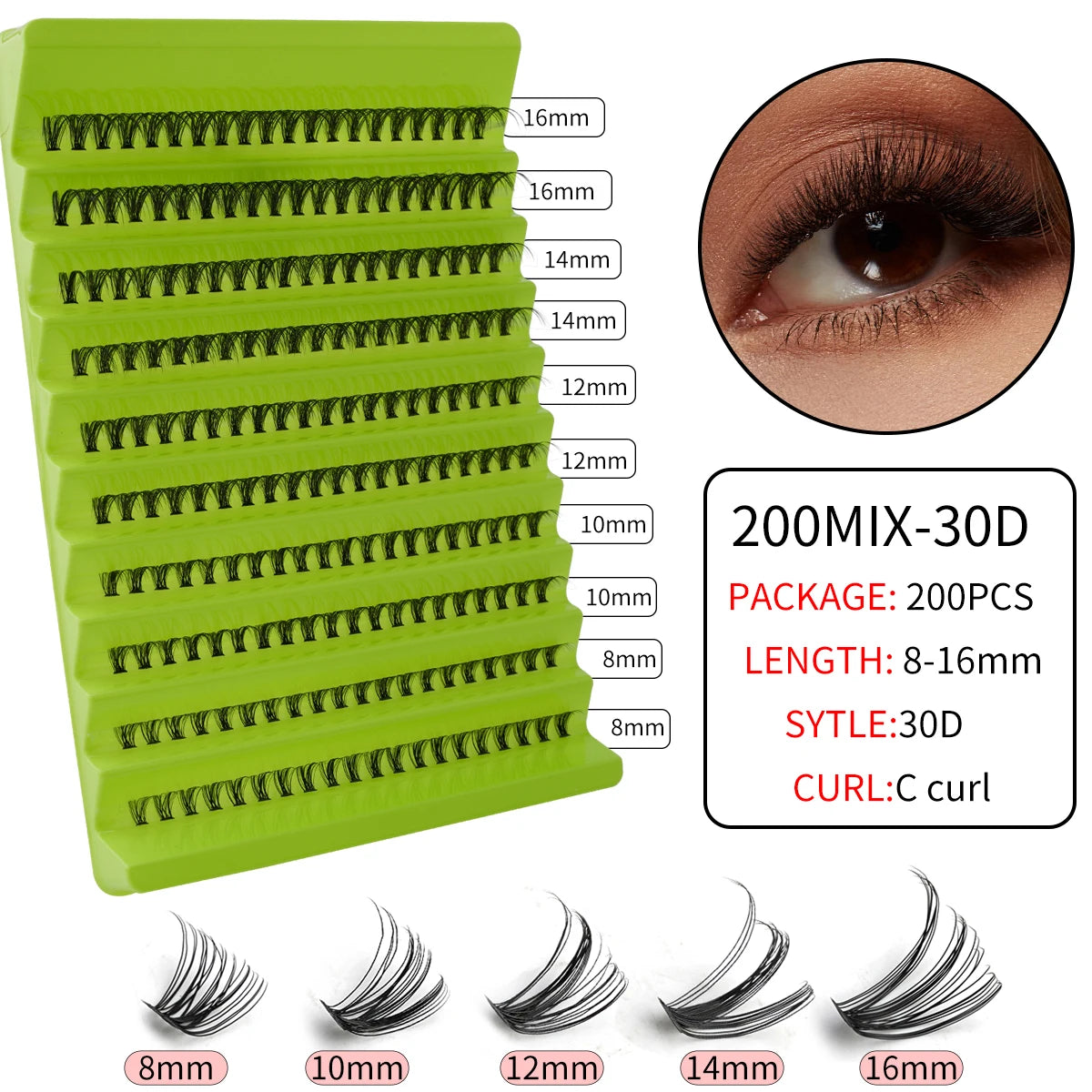 10/14 Rows Natural Eyelash Extension Premade Volume Fans Individual Lashes Mink False Eyelashes Cluster Lashes Makeup Cilia