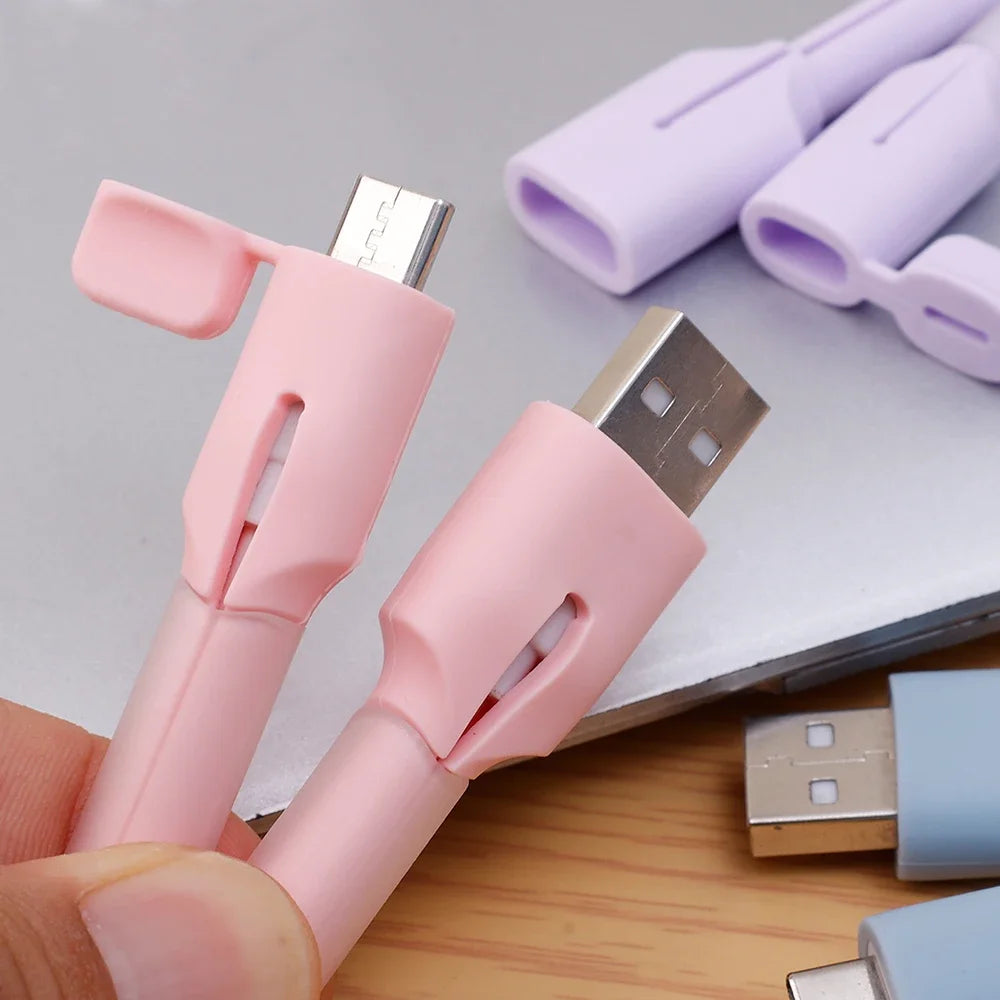 6-1PCS Charger Cable Protective Cap for Android Micro USB Type C Dustproof Cable Protector Cord Saver Data Line Silicone Cover