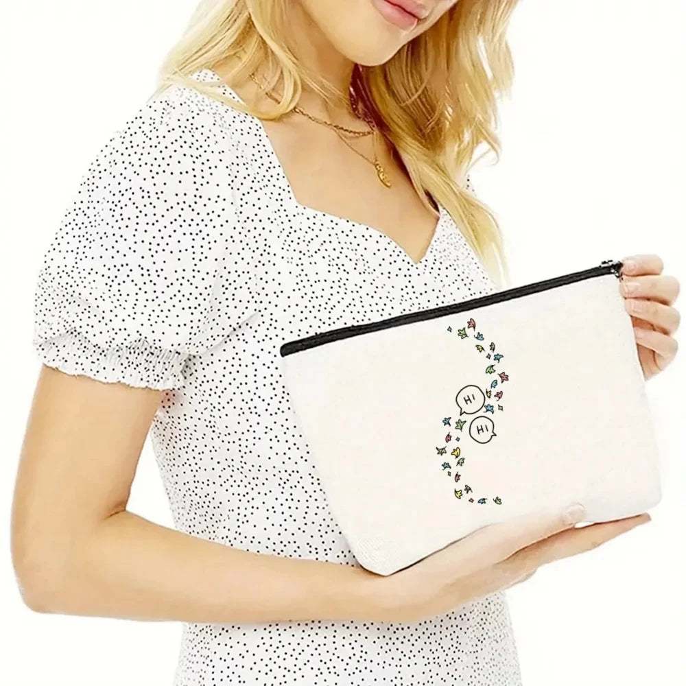 2pcs/set Ladies Handbag Cosmetic Bag Show Heartstopper Canvas Fashion Shoulder Bag Eco Large Capacity Shopping Bag Purse