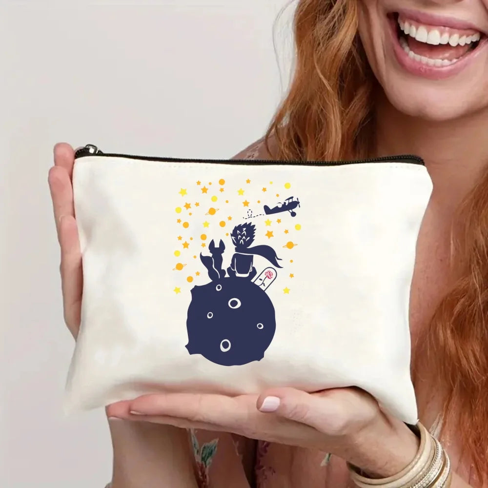 Little Prince Earth Space Y2K Art Harajuku Tote Set - Women's Spacious Shoulder Bag with Easy Access & Matching Clutch Pouch