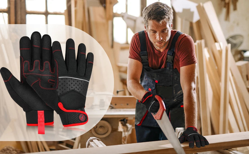 High Dexterity Work Gloves for Men -Touch Screen Compatible with Excellent Grip Mechanical Gloves for Multipurpose Utility