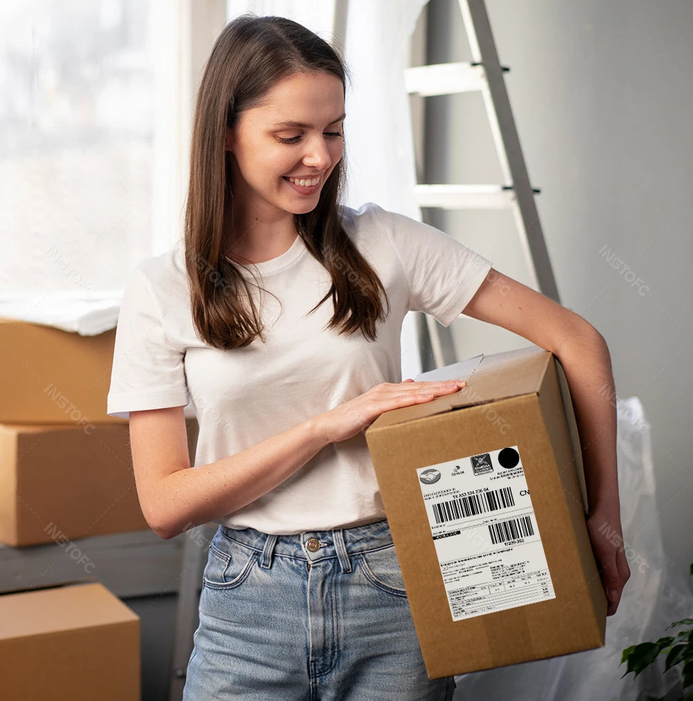 4x6 inch Direct Thermal Labels 500/100 Labels Per stacked Strong Adhesive Resistant Waterproof For Shipping label 100x150mm