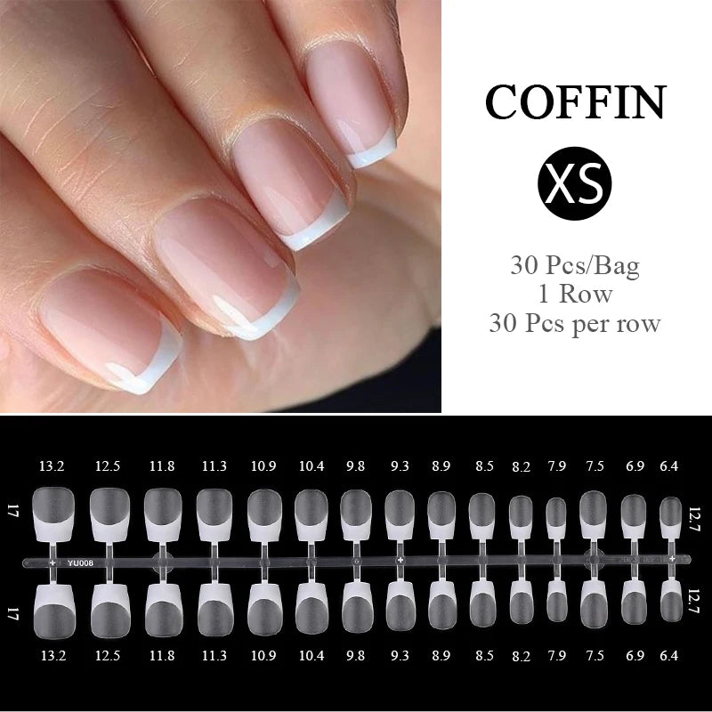 French Fake Nails Short Square Press on Nails Women Wearable Art Nail Tips Detachable Full Finished False Nails