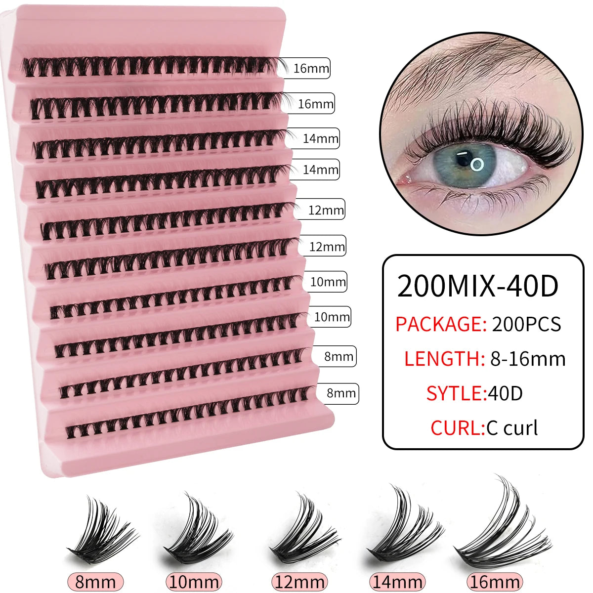 10/14 Rows Natural Eyelash Extension Premade Volume Fans Individual Lashes Mink False Eyelashes Cluster Lashes Makeup Cilia