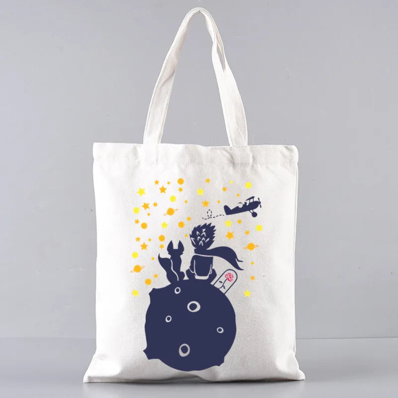 Little Prince Earth Space Y2K Art Harajuku Tote Set - Women's Spacious Shoulder Bag with Easy Access & Matching Clutch Pouch
