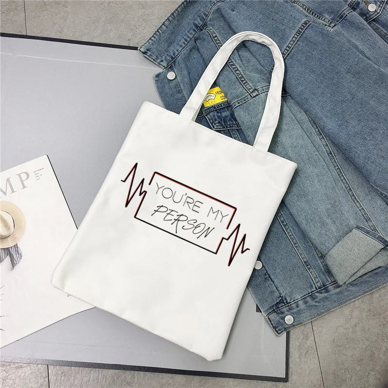 Greys Anatomy Tote Set - Women's You're My Person Heart Shoulder Bag with Easy Access & Matching Clutch Pouch Gift for Nurse