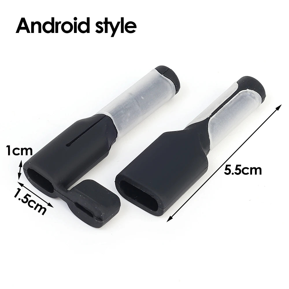 2in1 Data Cable Protector Cover Cute Silicone USB&Type C Charger Cable Saver Universal Mini Anti-Break Mobile Phone Cord Holder