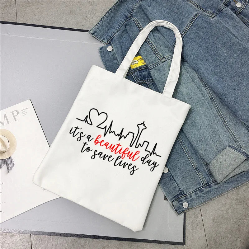 Greys Anatomy Tote Set - Women's You're My Person Heart Shoulder Bag with Easy Access & Matching Clutch Pouch Gift for Nurse