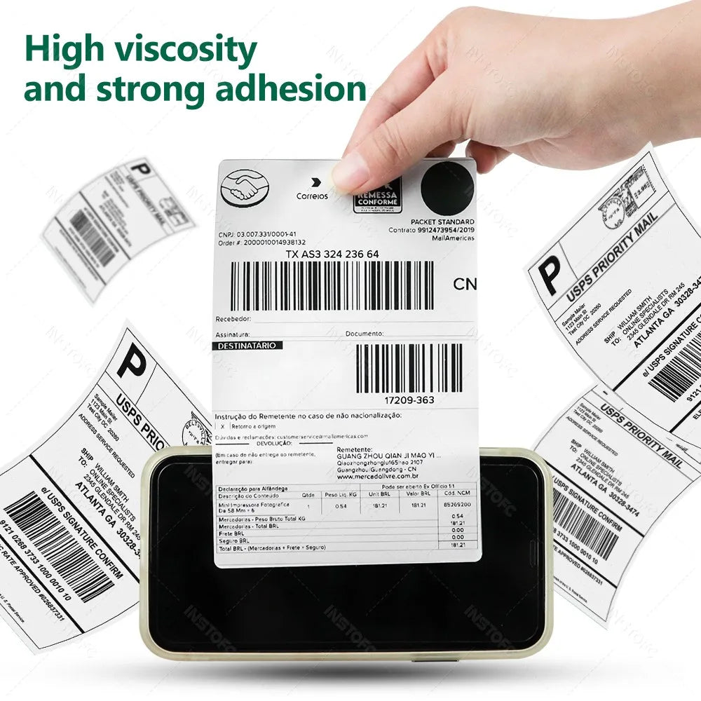 4x6 inch Direct Thermal Labels 500/100 Labels Per stacked Strong Adhesive Resistant Waterproof For Shipping label 100x150mm