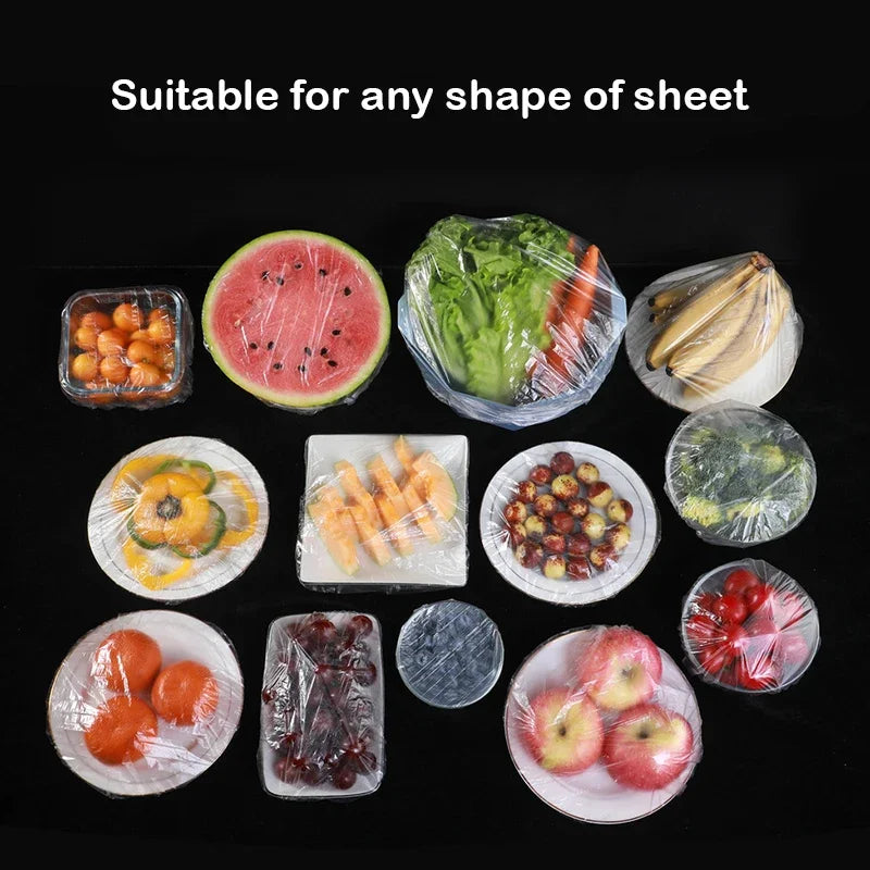 100pcs Disposable Food Cover Plastic