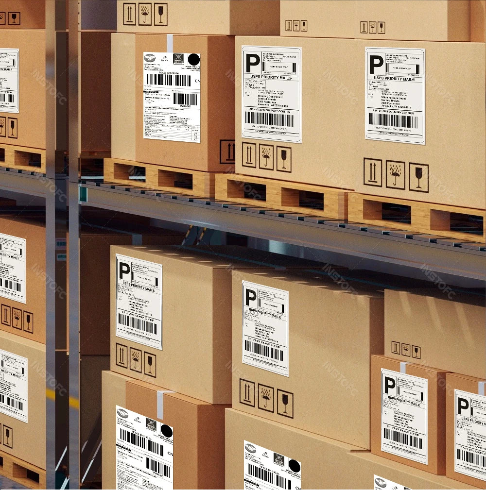 4x6 inch Direct Thermal Labels 500/100 Labels Per stacked Strong Adhesive Resistant Waterproof For Shipping label 100x150mm