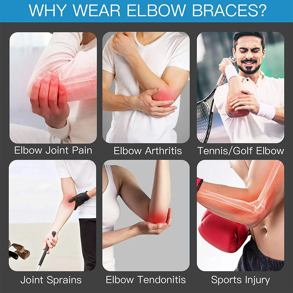 1PC Adjustable Elbow Brace with Dual Stabilizers – Elbow Support for Pain, Injury & Joint Stability