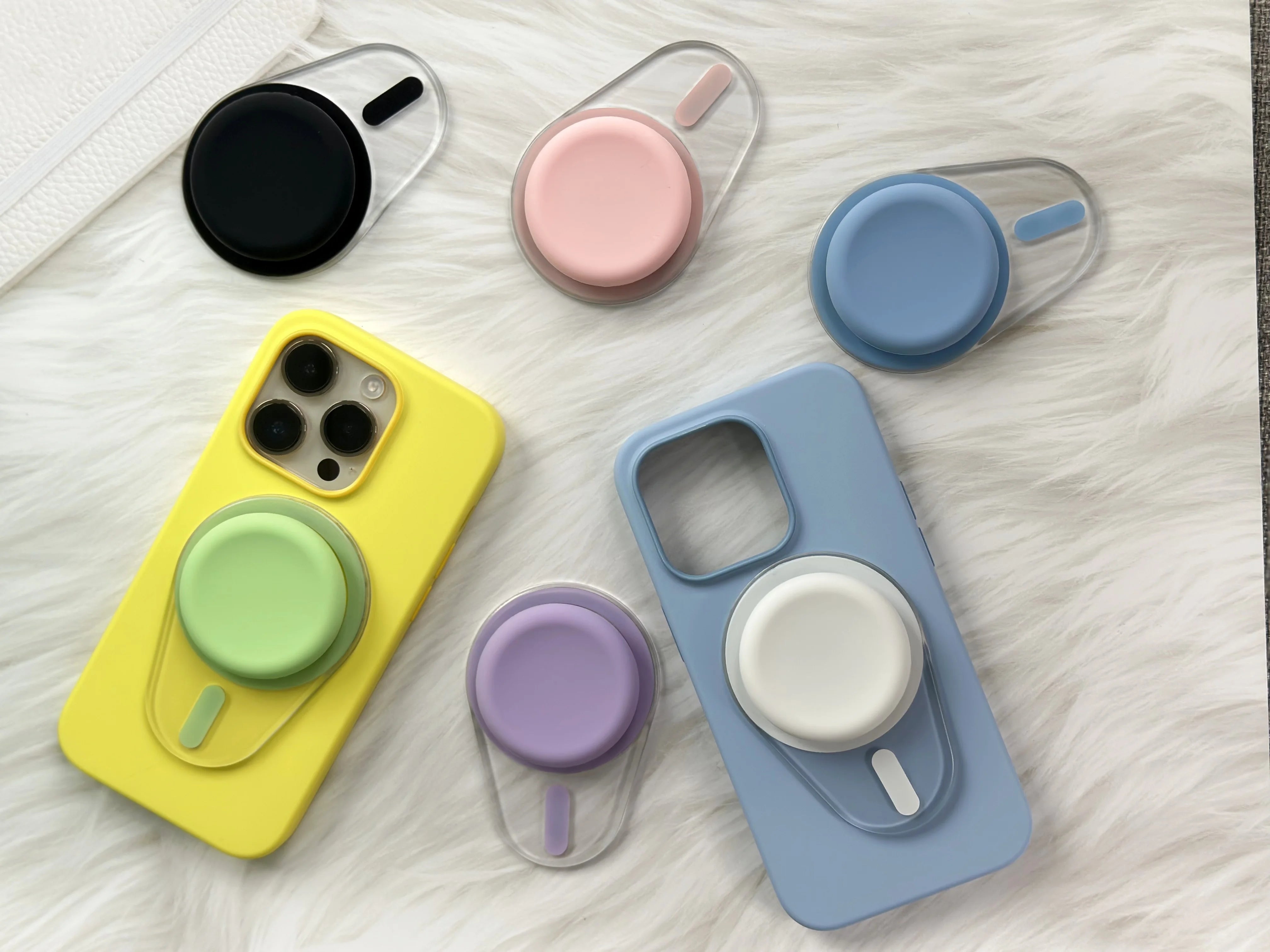 Oval Magnetic Phone Grip Stand Silicone Grip Holder For iPhone 16 15 14 13 12 MagSafe Finger Grip Stand Pocket Socket Pop Grip Tok