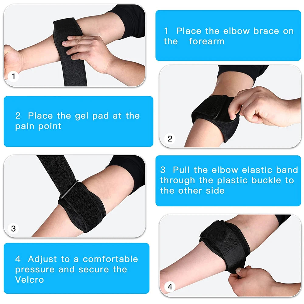 Tennis Elbow Brace – Forearm Strap with Compression Pad for Tendonitis & Muscle Support