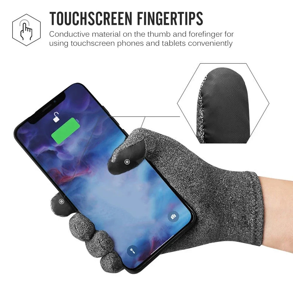 1 Pair Full Finger Arthritis Compression Gloves – Gentle Support for Hand Pain, Swelling & Stiffness