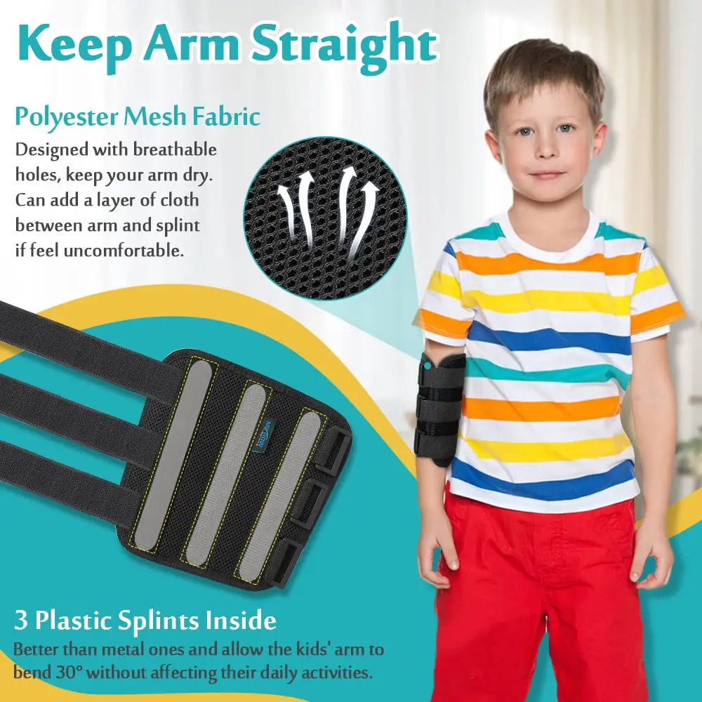 Child Elbow Splint – Cubital Tunnel Brace Arm Support for Nighttime & Injury Recovery