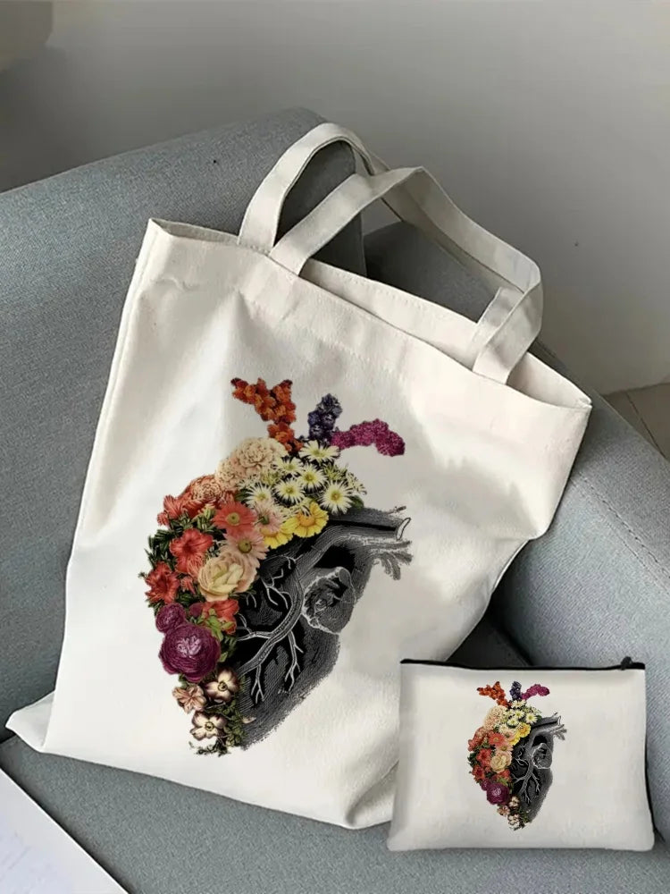 Greys Anatomy Tote Set - Women's You're My Person Heart Shoulder Bag with Easy Access & Matching Clutch Pouch Gift for Nurse