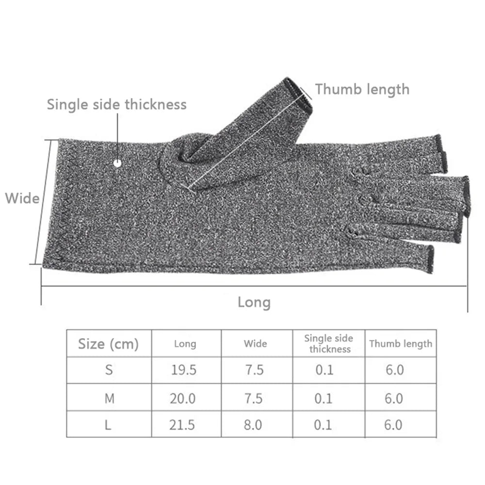 Touchscreen Arthritis Compression Gloves – Fingerless Hand Support for Swelling & Joint Stiffness