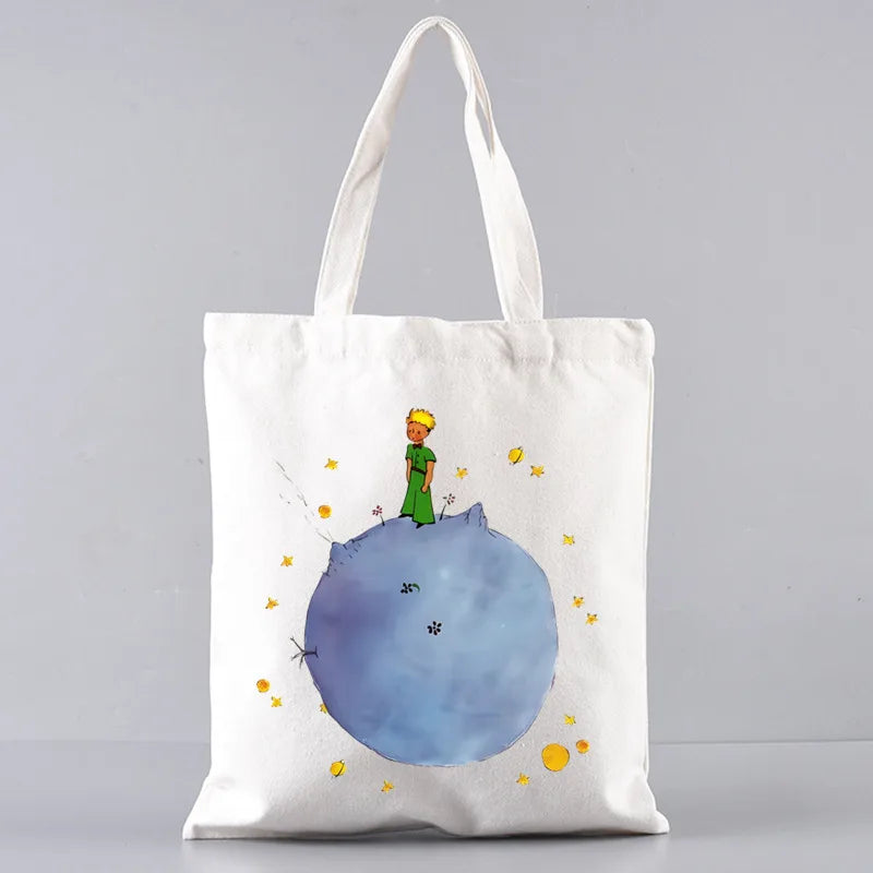 Little Prince Earth Space Y2K Art Harajuku Tote Set - Women's Spacious Shoulder Bag with Easy Access & Matching Clutch Pouch