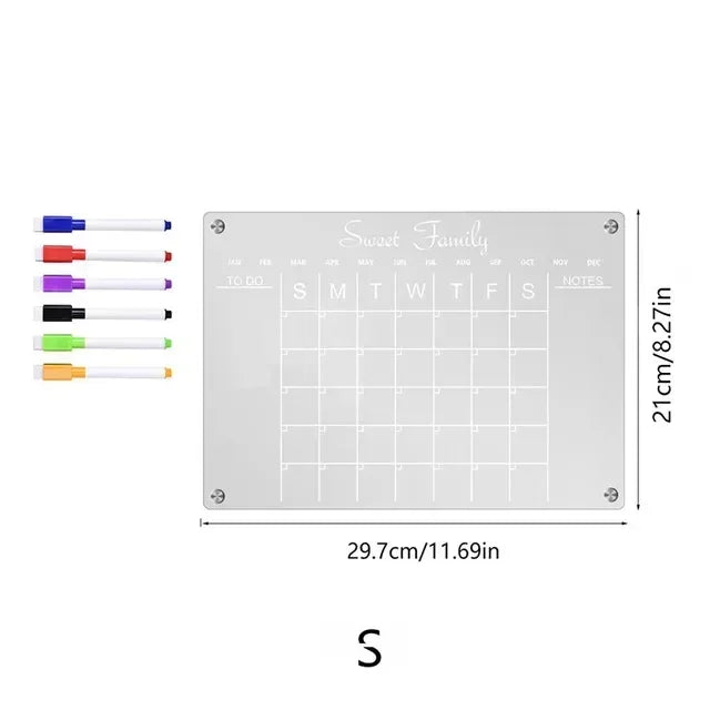 A4 Magnetic Calendar Board with Pens