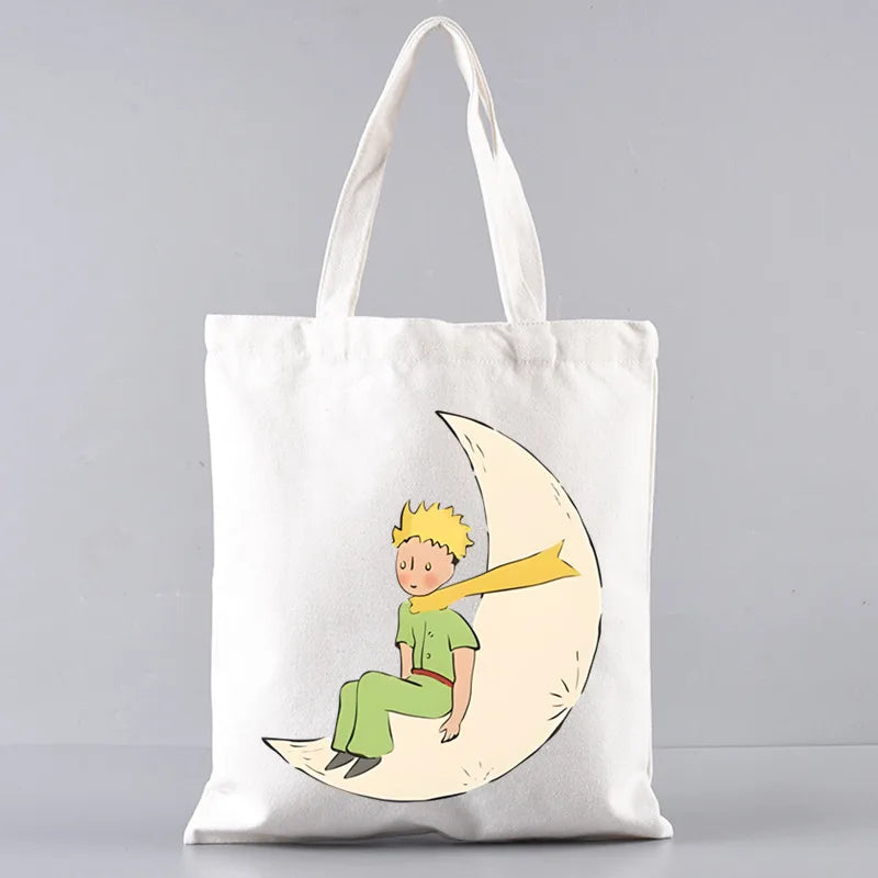 Little Prince Earth Space Y2K Art Harajuku Tote Set - Women's Spacious Shoulder Bag with Easy Access & Matching Clutch Pouch
