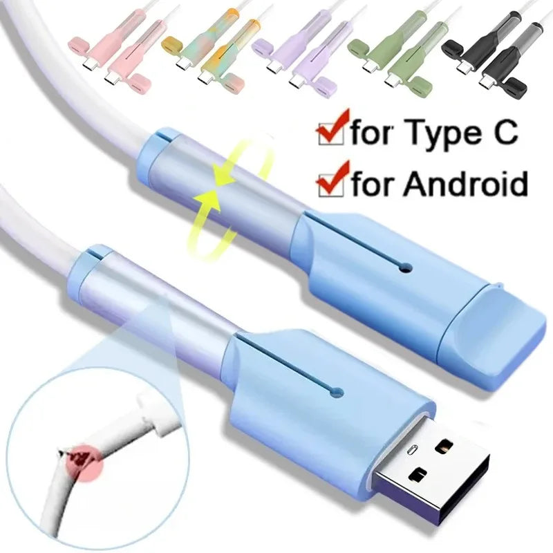 Silicone Cable Protector Type C Charger Dustproof Cover Charger Cable Protective Cap Cord Saver for IPhone 15 Xiaomi Huawei OPPO