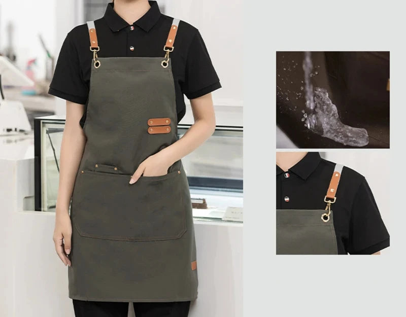 Waterproof Kitchen Apron With Pockets