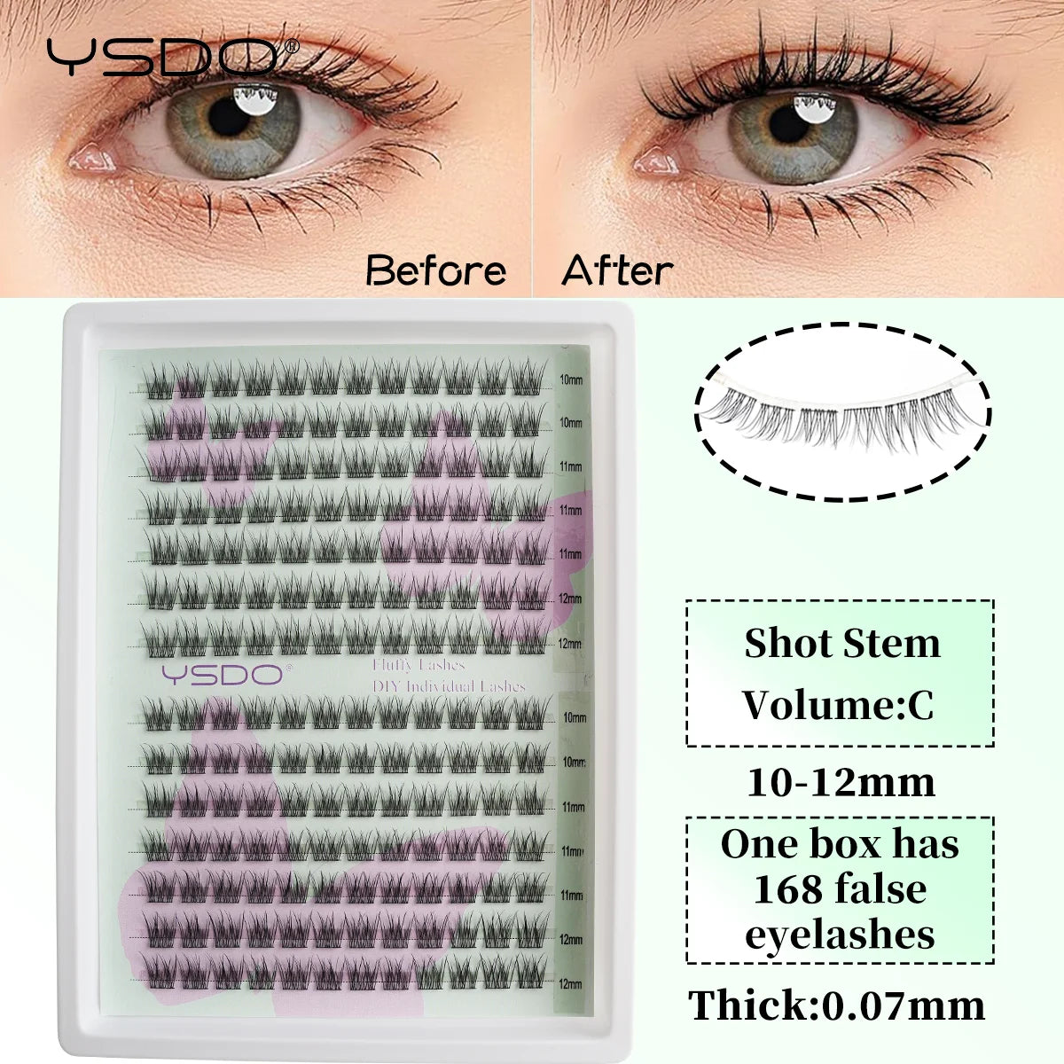 10/14 Rows Natural Eyelash Extension Premade Volume Fans Individual Lashes Mink False Eyelashes Cluster Lashes Makeup Cilia