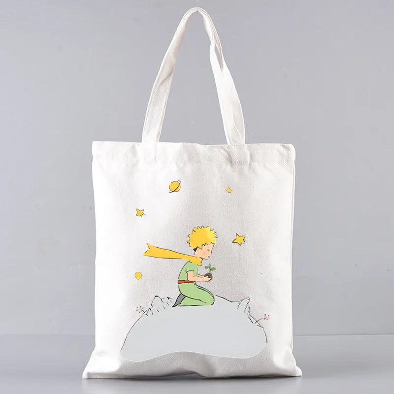 Little Prince Earth Space Y2K Art Harajuku Tote Set - Women's Spacious Shoulder Bag with Easy Access & Matching Clutch Pouch