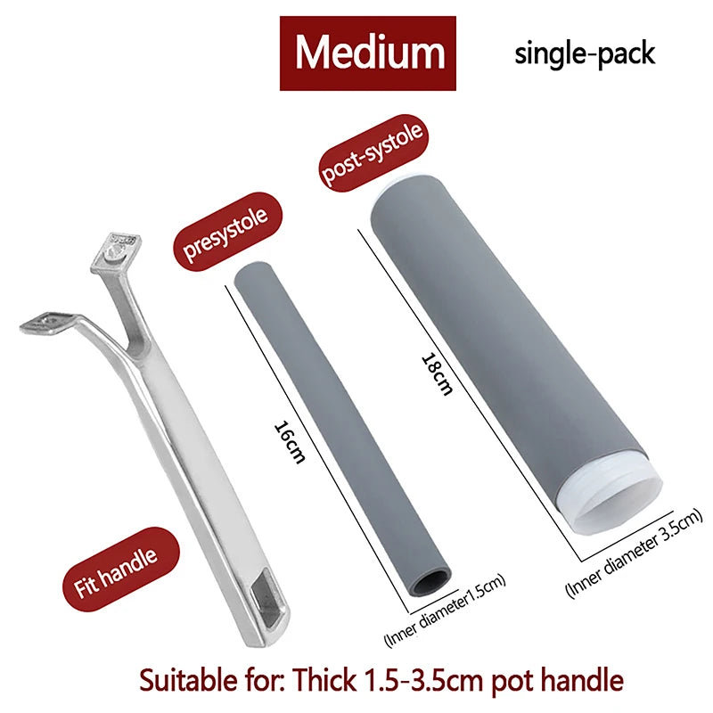 Self-shrink Handle Sleeve Anti-scalding Pot Handle Cover Holder High Heat Resistance Silicone Pot Handle Cover For Frying Pan