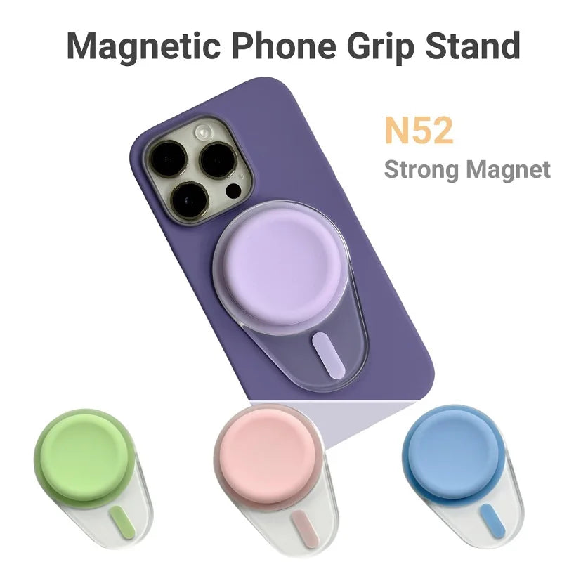 Oval Magnetic Phone Grip Stand Silicone Grip Holder For iPhone 16 15 14 13 12 MagSafe Finger Grip Stand Pocket Socket Pop Grip Tok