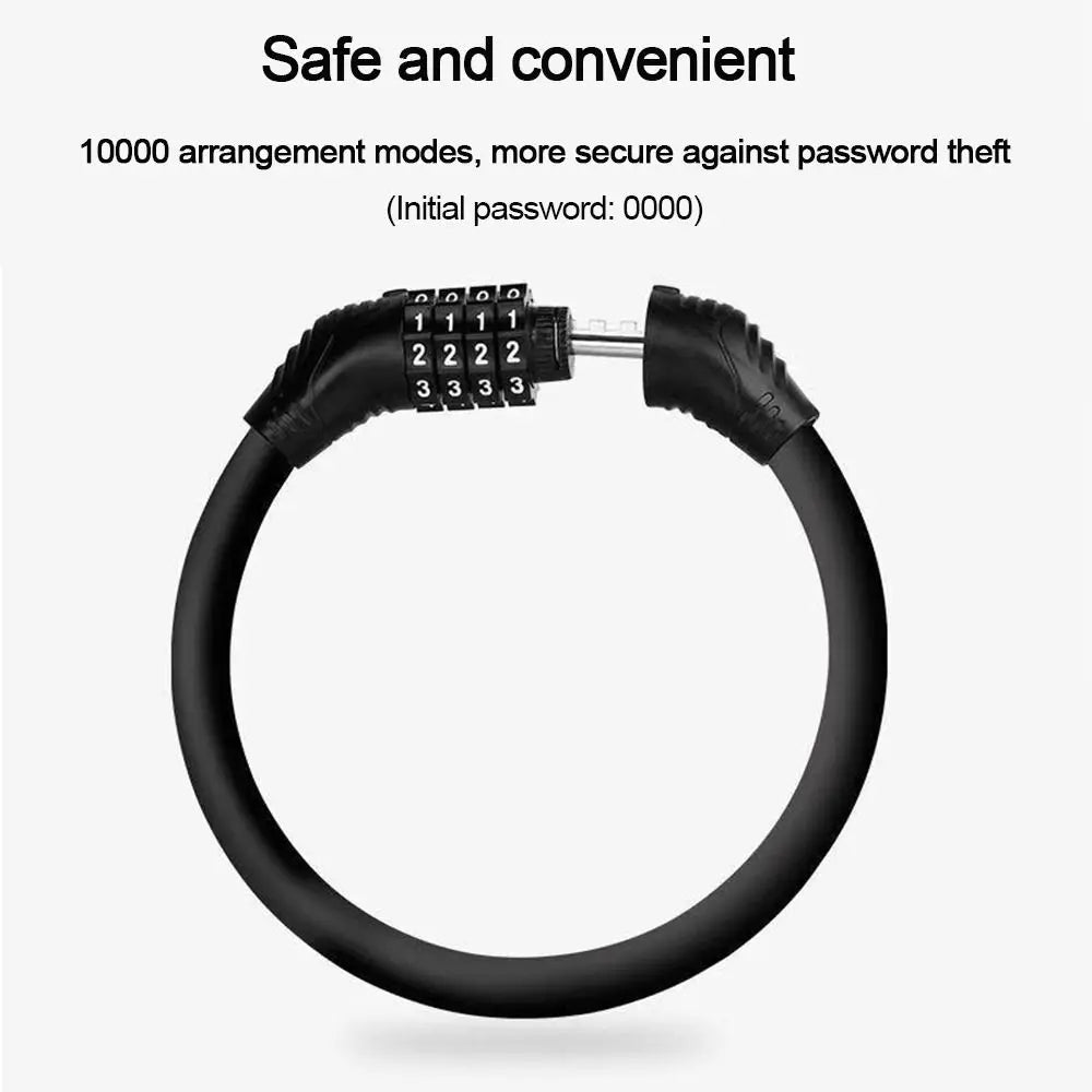 2 Pack Bicycle Safety Lock Helmet Lock Password Rope Steel Wire Lock Mountain Bike Backpack Lock Portable Combination
