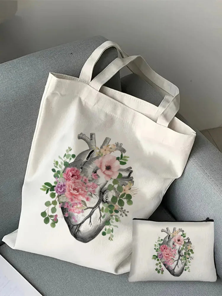 Greys Anatomy Tote Set - Women's You're My Person Heart Shoulder Bag with Easy Access & Matching Clutch Pouch Gift for Nurse